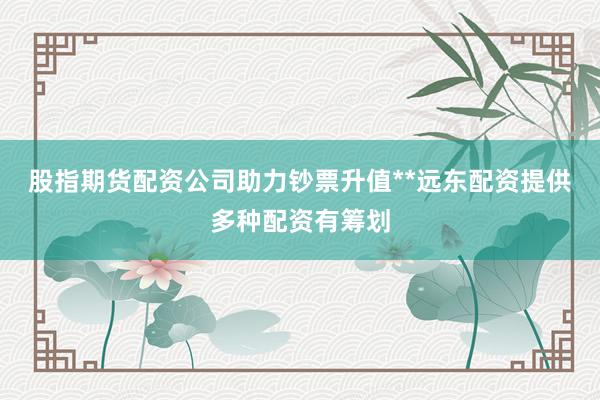 股指期货配资公司助力钞票升值**远东配资提供多种配资有筹划