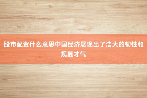 股市配资什么意思中国经济展现出了浩大的韧性和规复才气